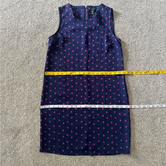 Adrienne Vittadini Dress Size 2 Navy & Pink Polka Dot Shift Sleeveless casual - Picture 3 of 10